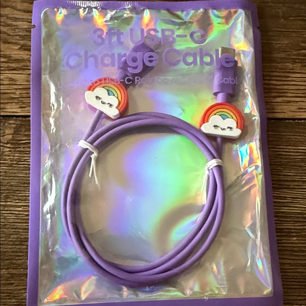 5/$25 Purple Rainbow USB-C Cable